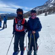 Dominique et Coralie avant la course du slalom