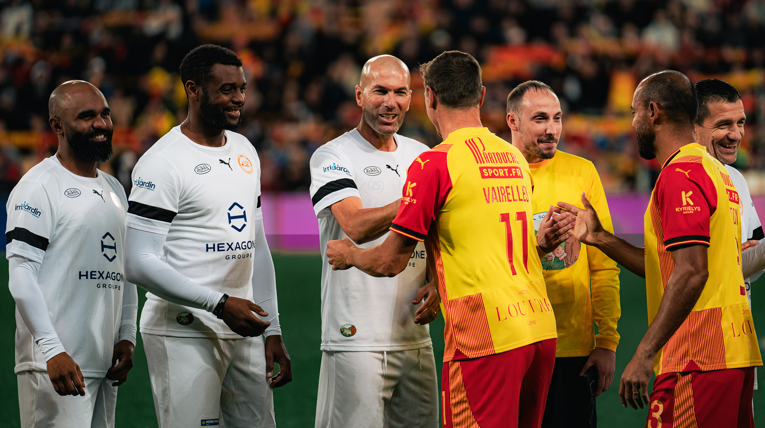 Sinama-Pongolle, Piquionne, Zidane, Vairelles, Raphy, Hilton et Carrière @Pierre Guislain